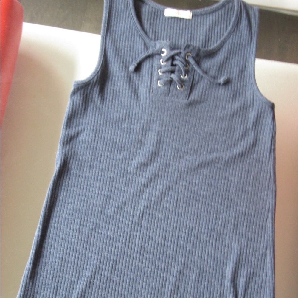 Blue and grey tank top dress with Xs